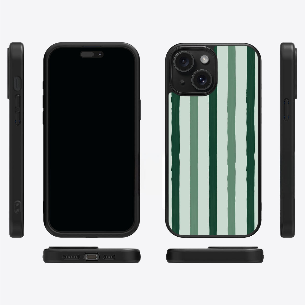 Green Watercolor Stripes - iPhone 14 Plus Case #case type_core (magsafe), #case type_core (non magsafe)