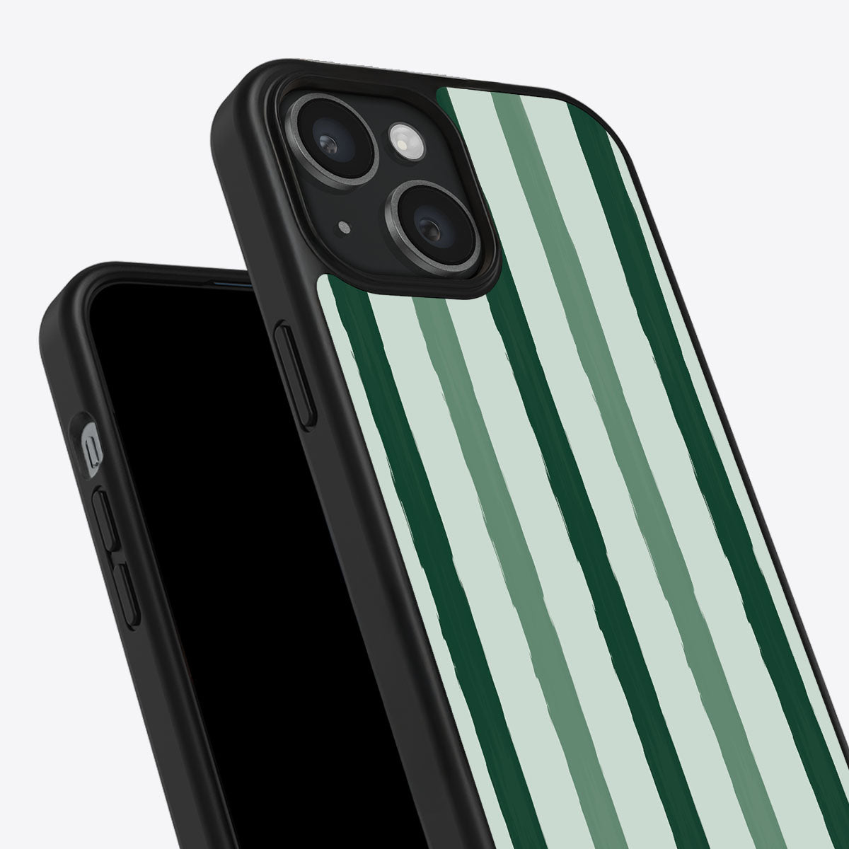 Green Watercolor Stripes - iPhone 14 Plus Case #case type_core (non magsafe)