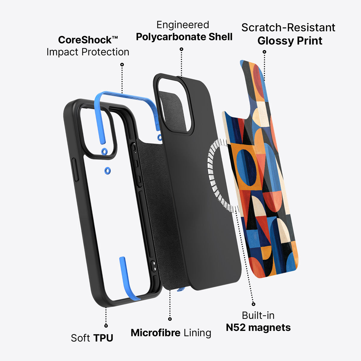 iPhone 14 Plus case construction – Modernist Muse phone case