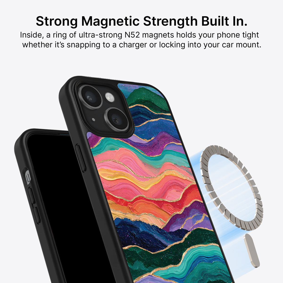iPhone 14 Plus MagSafe case – Painted Peaks design