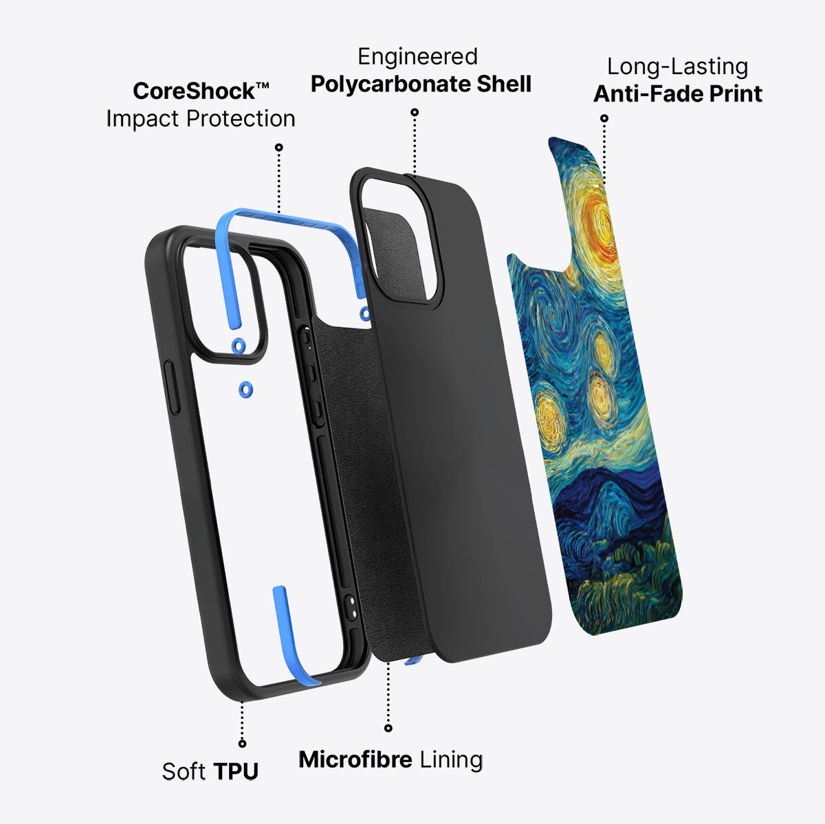 Astral Waves - iPhone 14 Pro Case #case type_core (non magsafe)