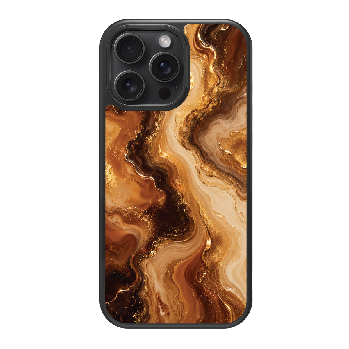 Caramel Swirl design back view – iPhone 14 Pro case