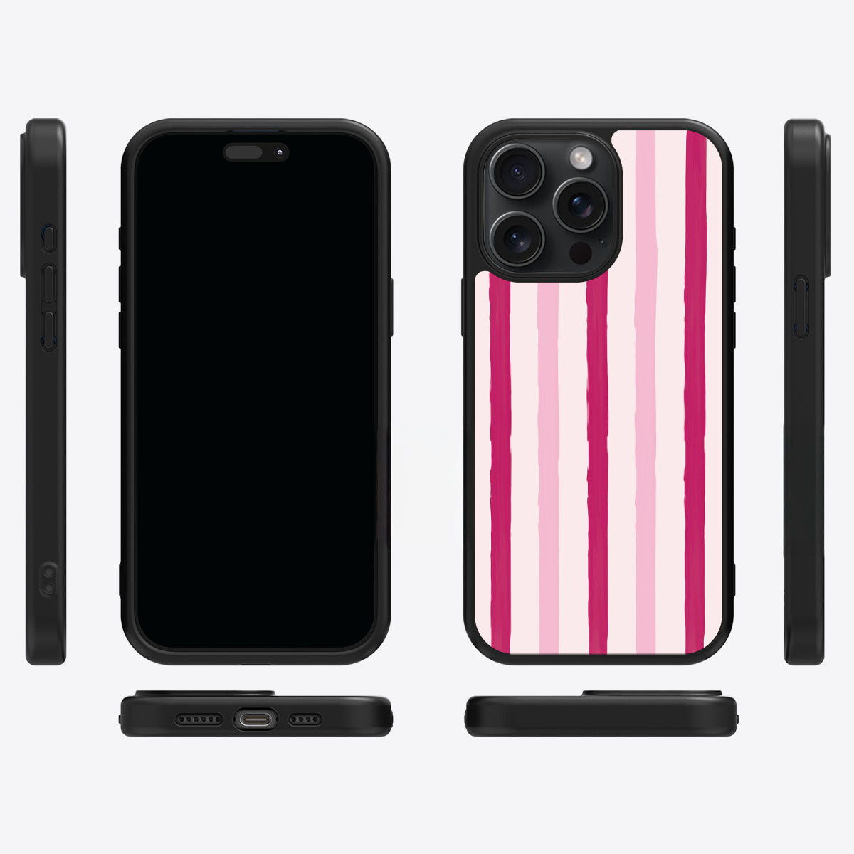 Pink Watercolor Stripes - iPhone 14 Pro Case #case type_core (magsafe), #case type_core (non magsafe)