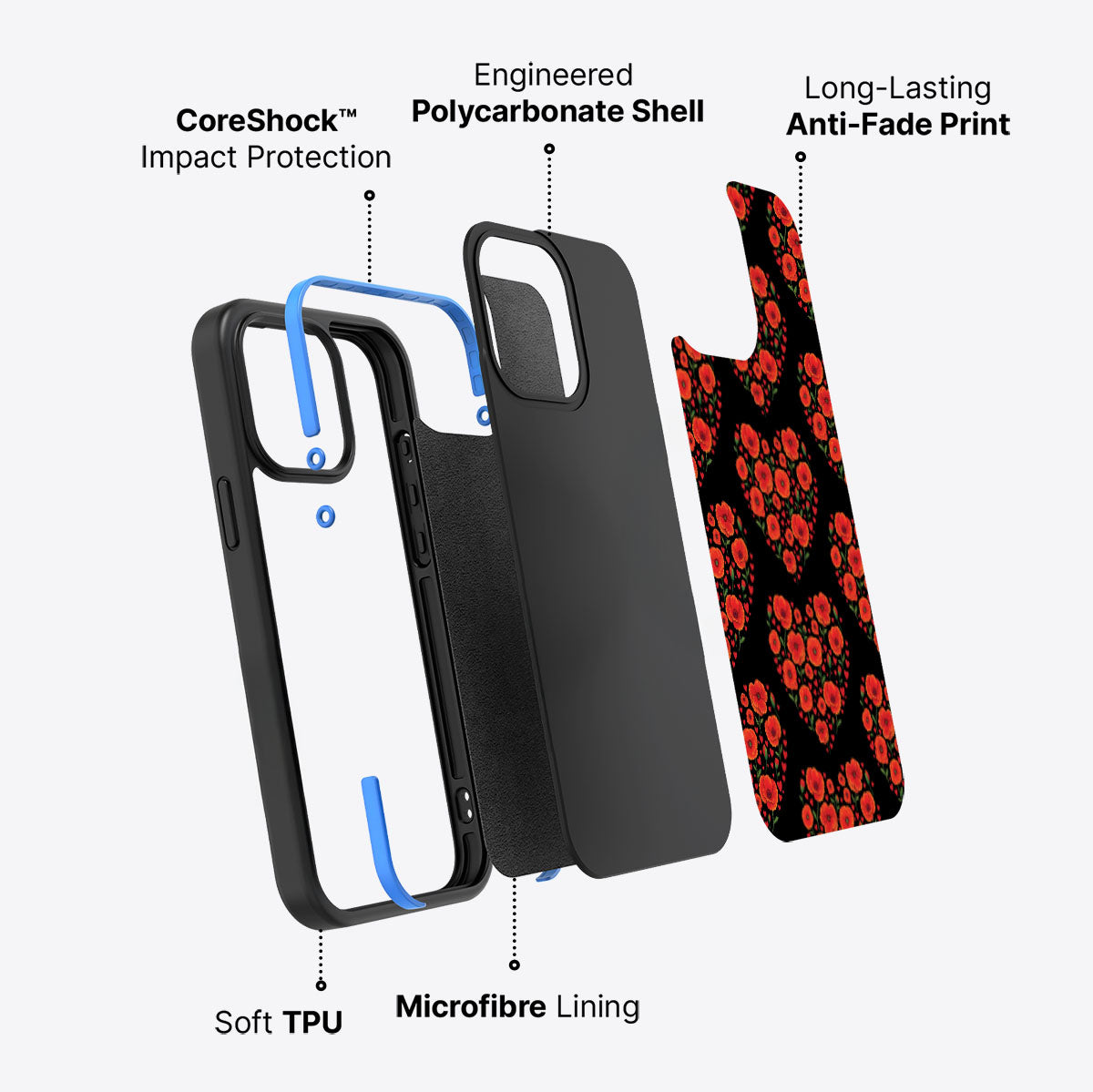 Poppy Heart - iPhone 14 Pro Case #case type_core (non magsafe)