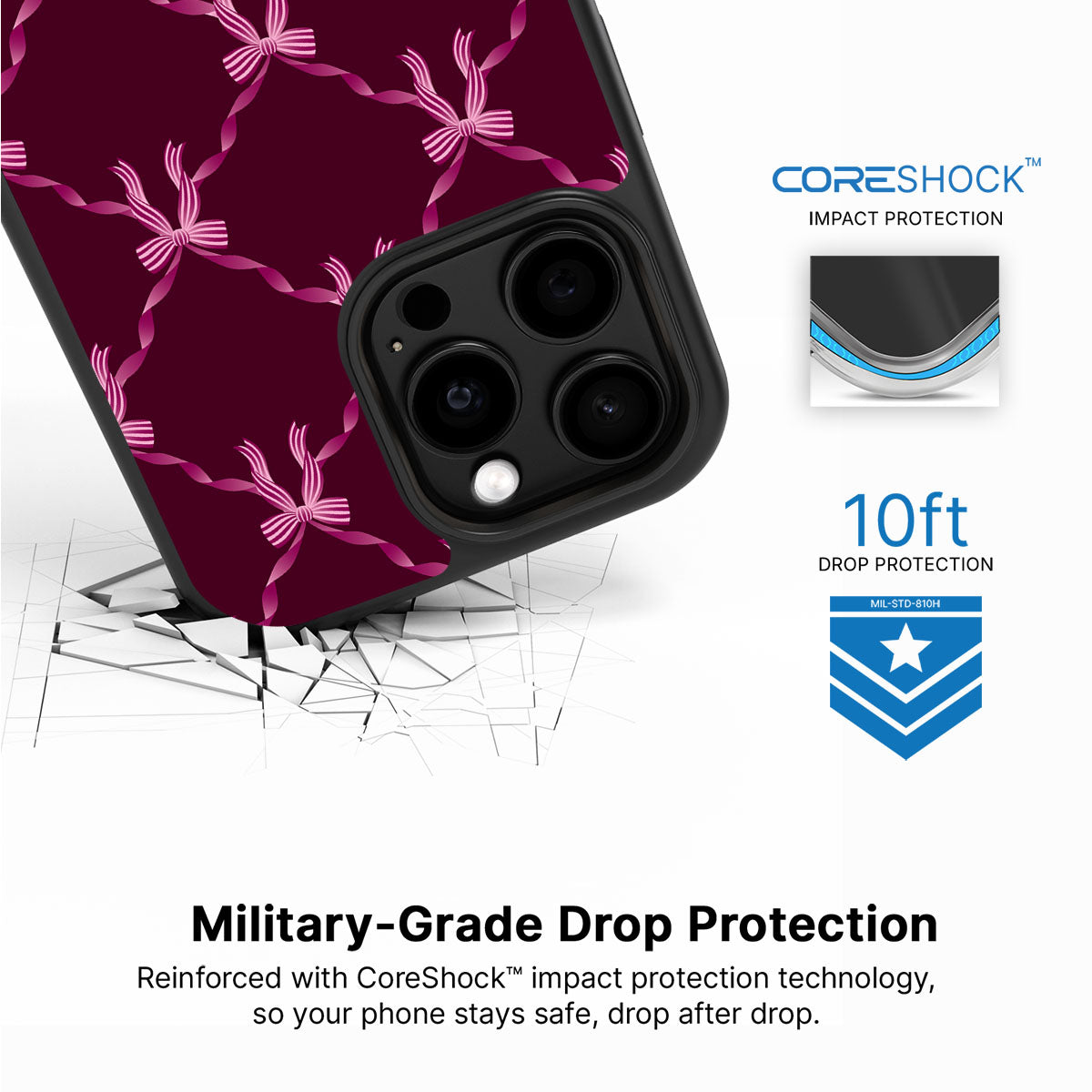 Bordeaux Bow - iPhone 14 Pro Max Case