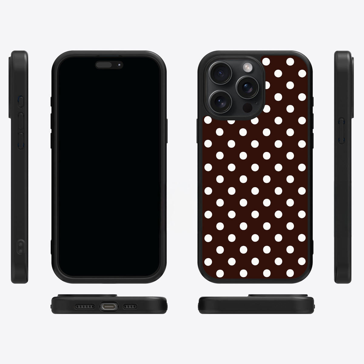 Cocoa Confetti iPhone 14 Pro Max case cover – multi-angle view