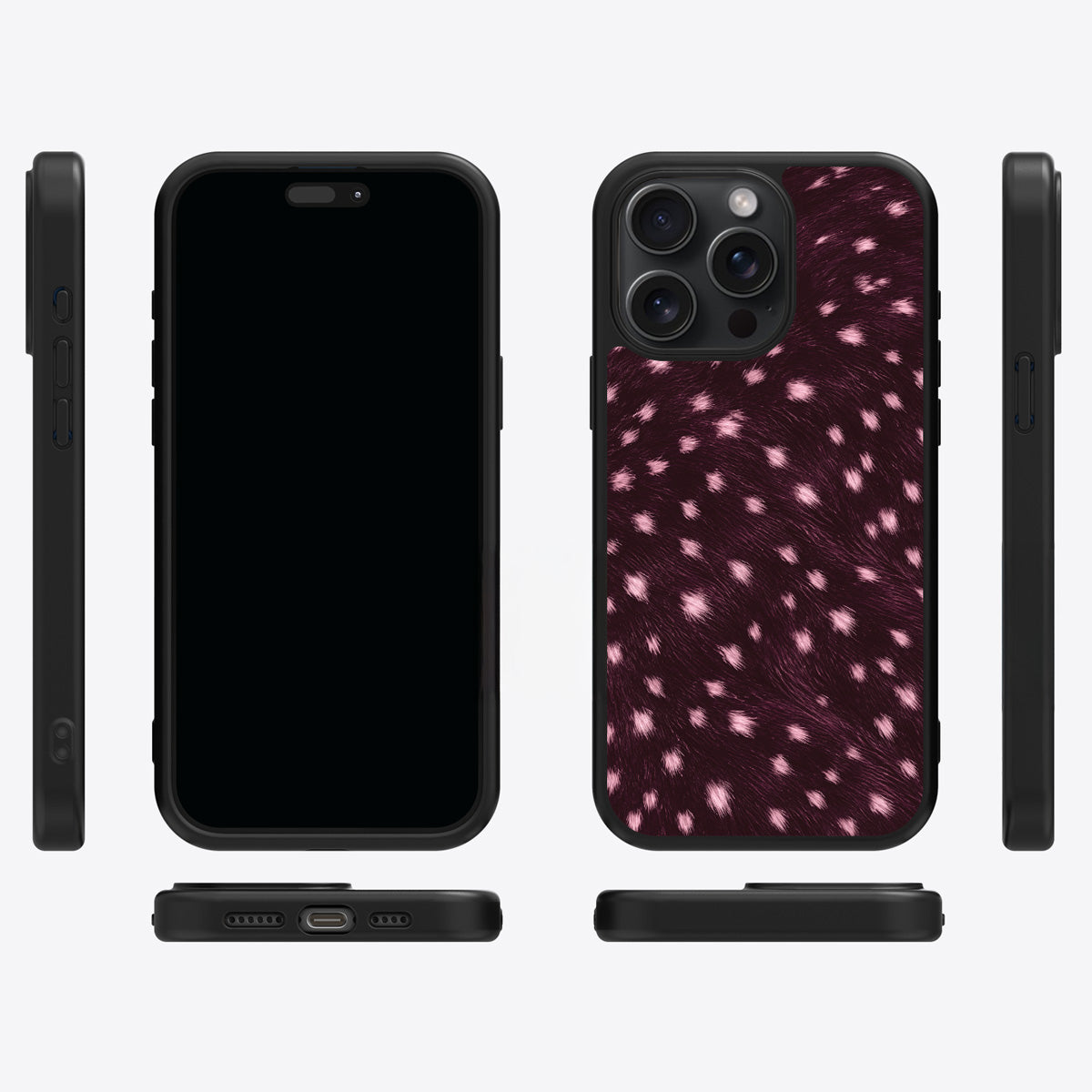 Fawn Spots iPhone 14 Pro Max case cover – multi-angle view