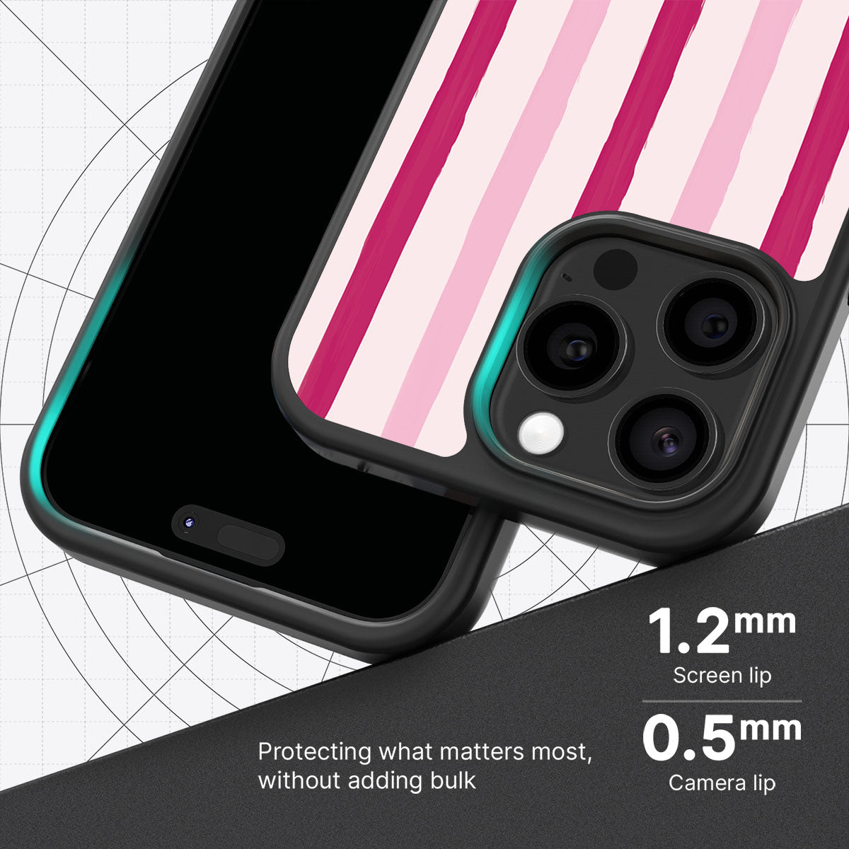 Pink Watercolor Stripes - iPhone 14 Pro Max Case #case type_core (magsafe), #case type_core (non magsafe)