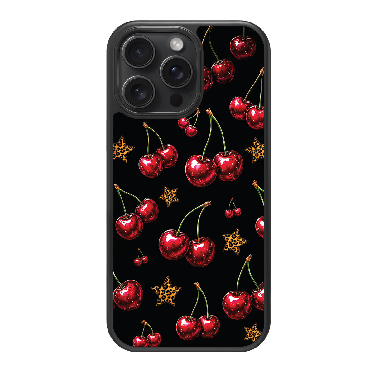 Rebel Cherry design back view – iPhone 14 Pro Max case