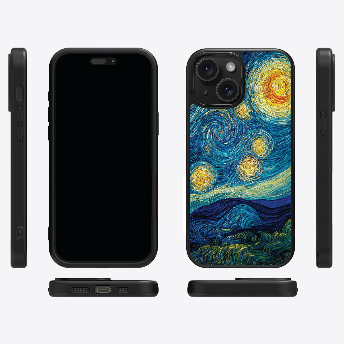 Astral Waves iPhone 15 case cover – multi-angle view