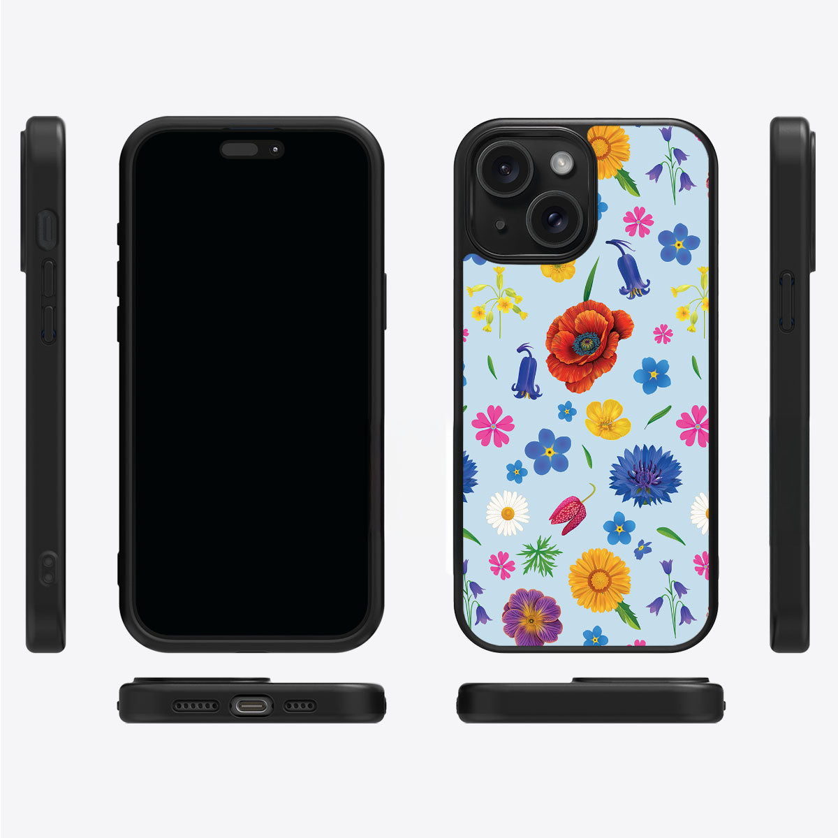 British Wildflowers - iPhone 15 Case #case type_core (magsafe), #case type_core (non magsafe)