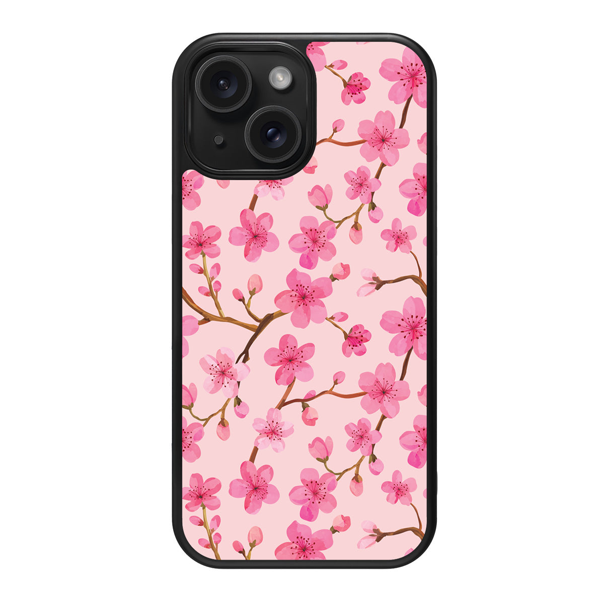 Cherry Blossom design back view – iPhone 15 case