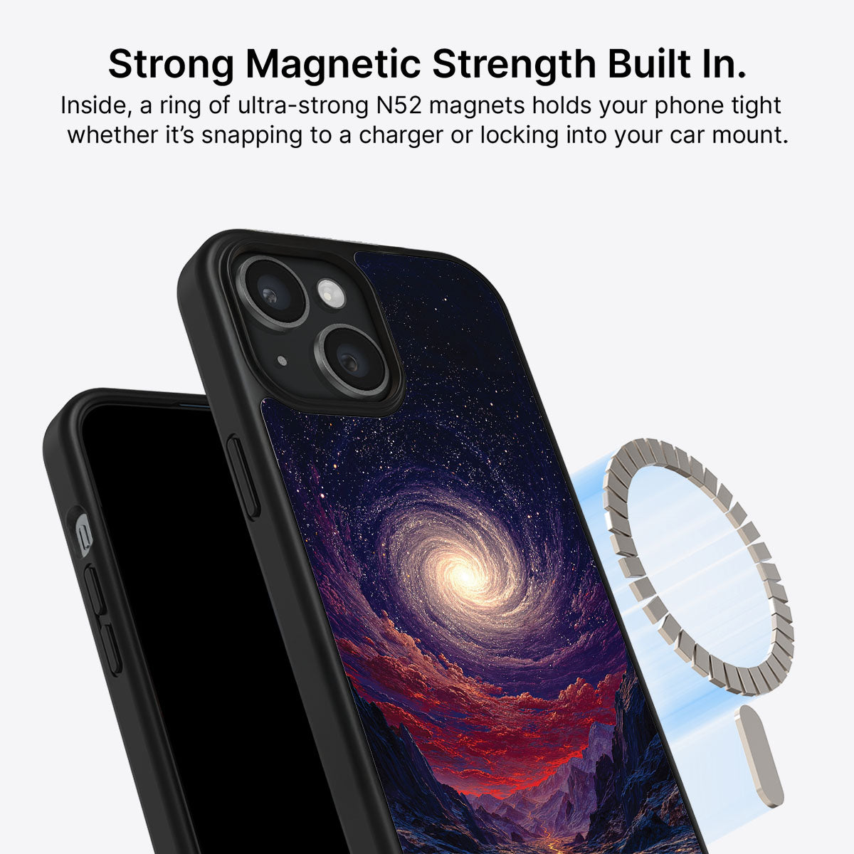 iPhone 15 MagSafe case – Cosmic Vortex design