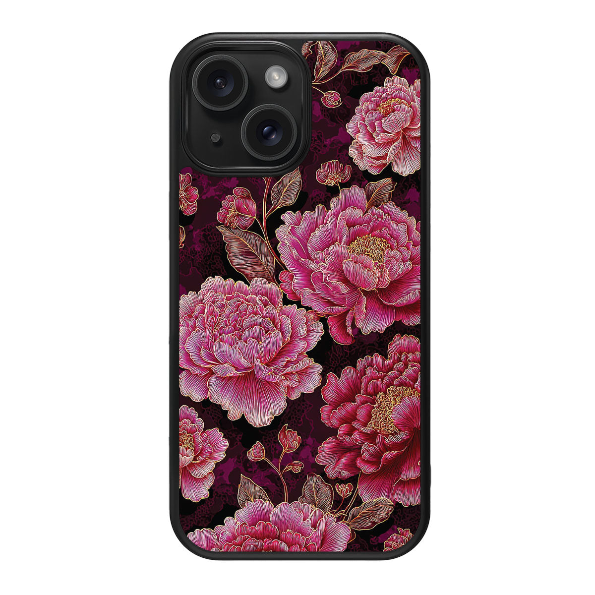 Floral Opulence design back view – iPhone 15 case