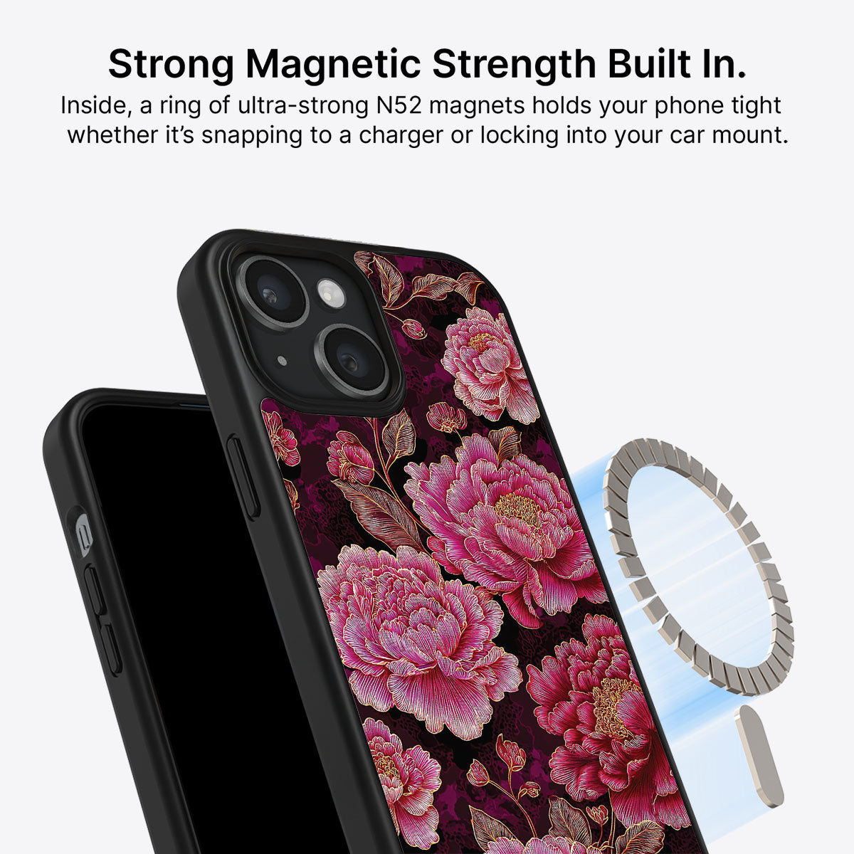 iPhone 15 MagSafe case – Floral Opulence design