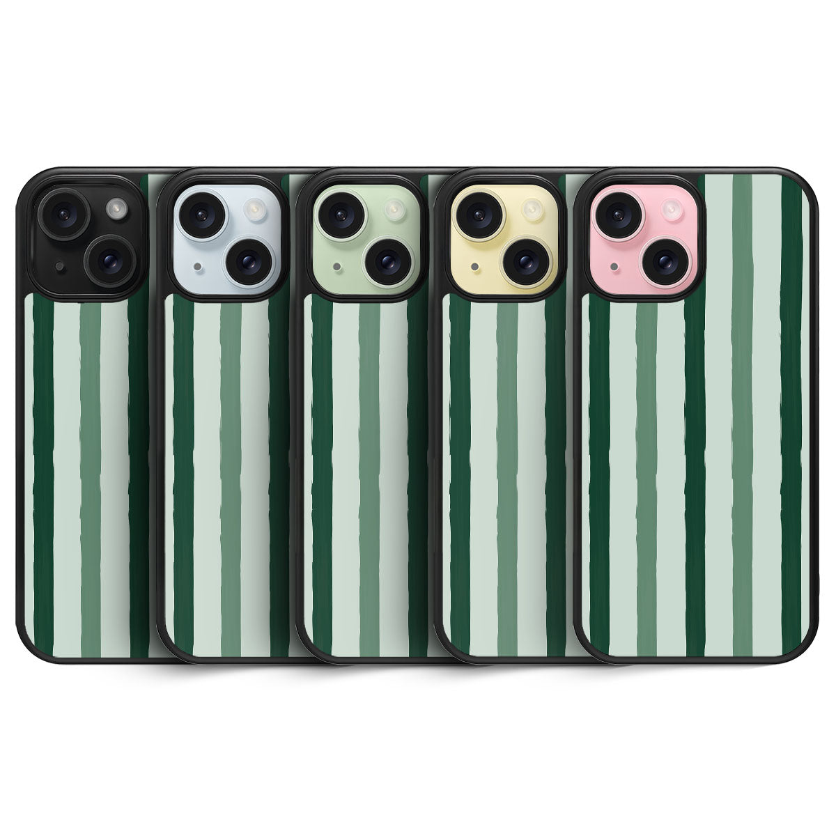 Green Watercolor Stripes - iPhone 15 Case #case type_core (magsafe), #case type_core (non magsafe)