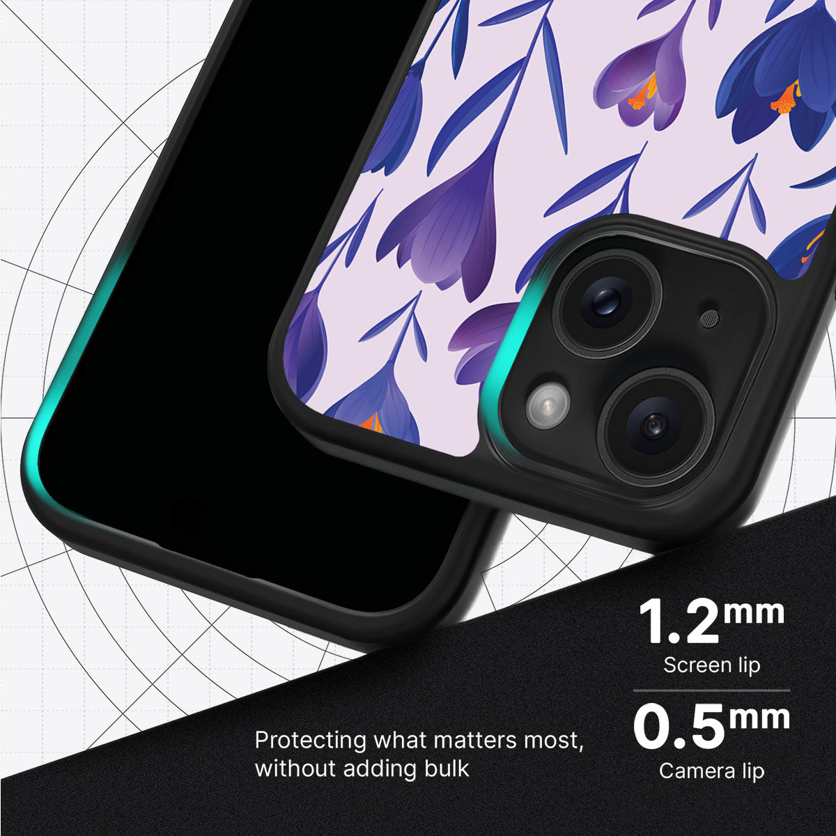 Midnight Crocus - iPhone 15 Case #case type_core (magsafe), #case type_core (non magsafe)