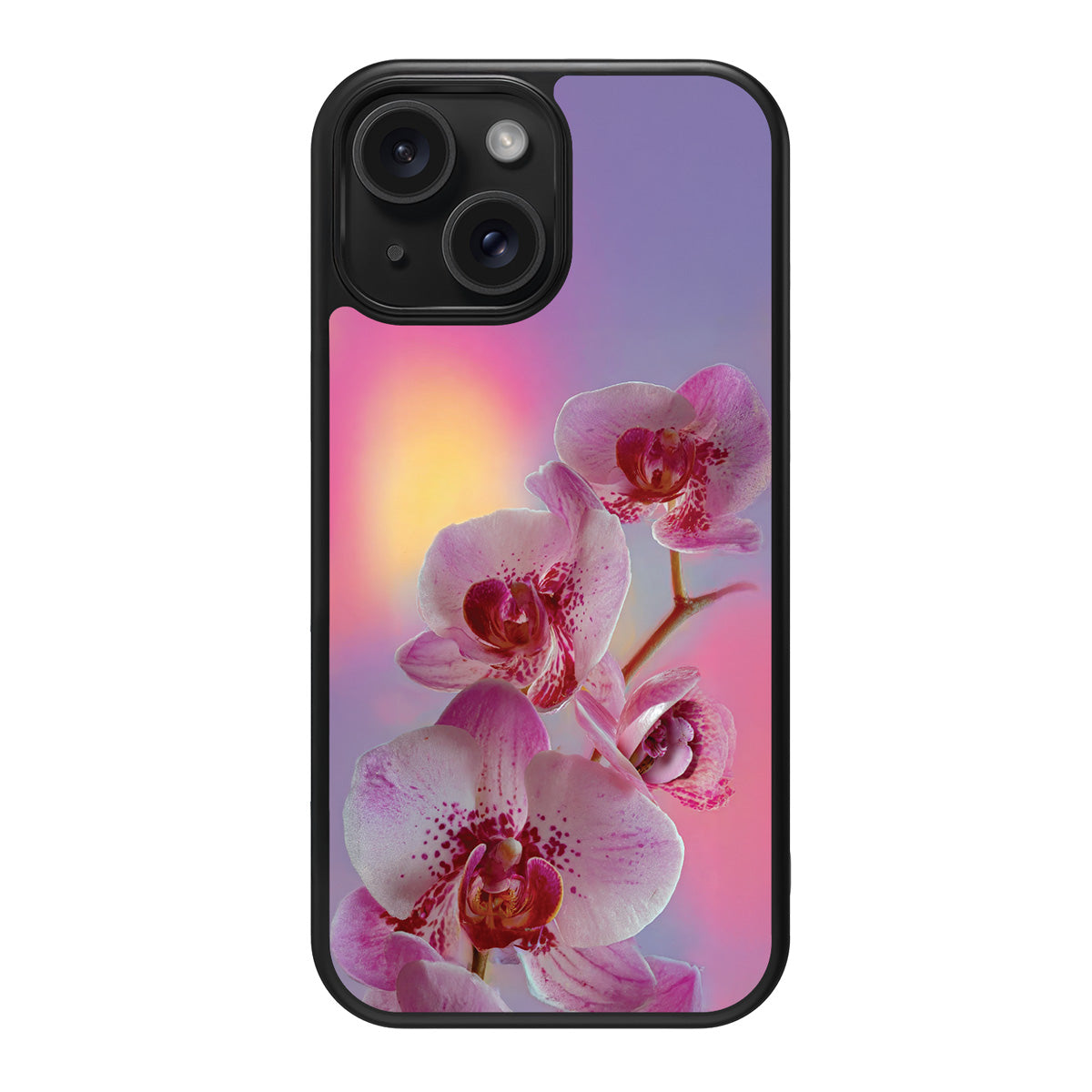 Orchid Dream design back view – iPhone 15 case
