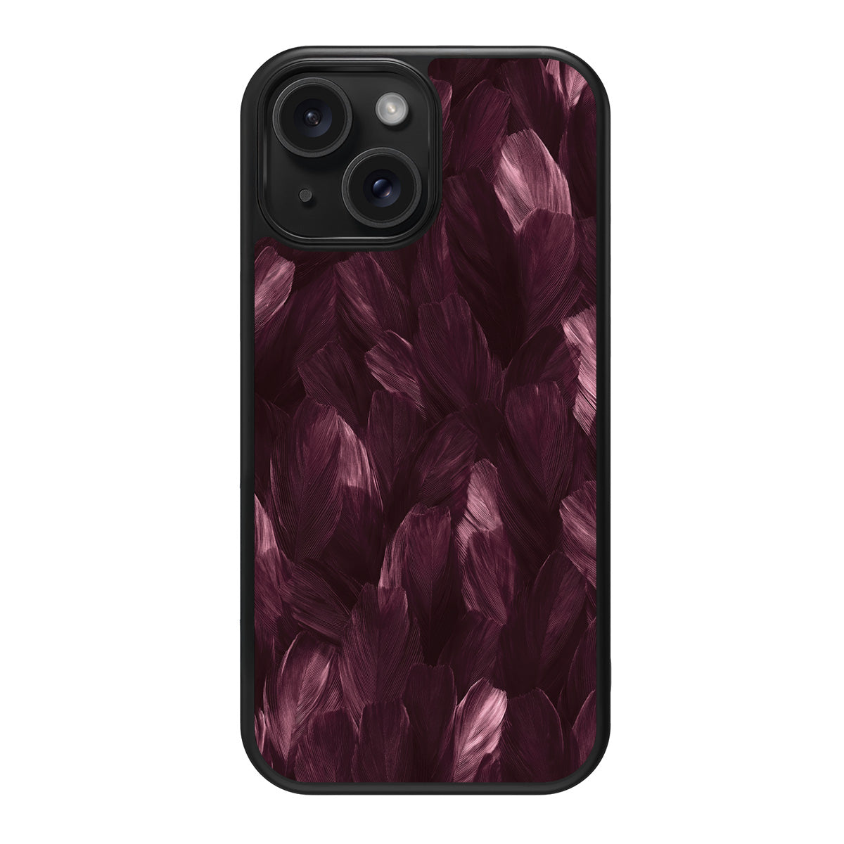 Wine Plumage design back view – iPhone 15 case
