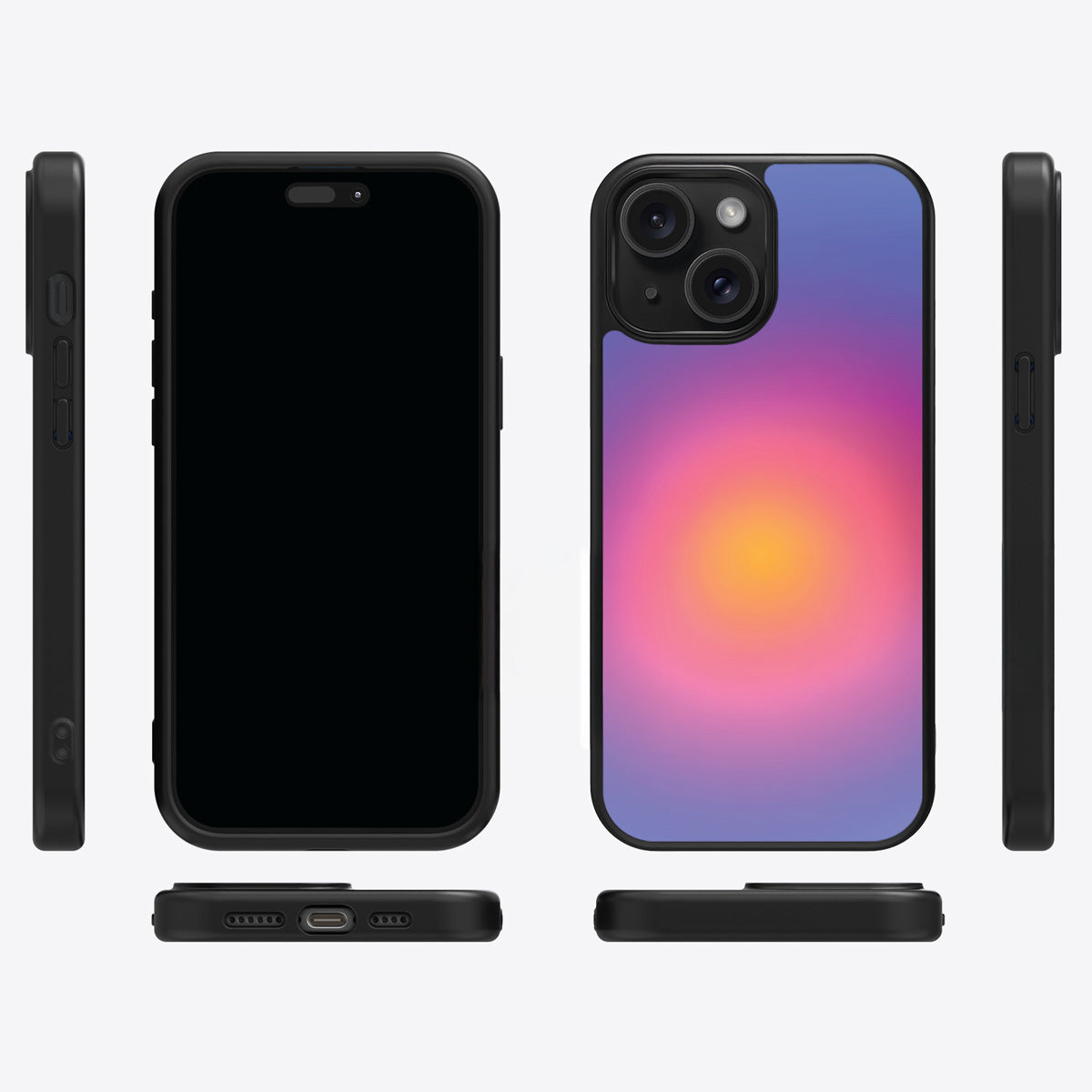 Aura Glow iPhone 15 Plus case cover – multi-angle view