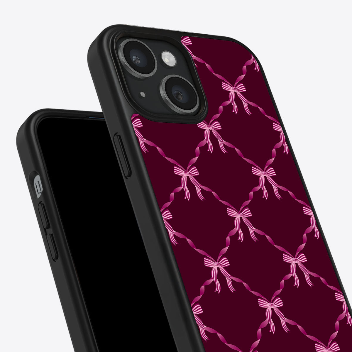 Bordeaux Bow - iPhone 15 Plus Case