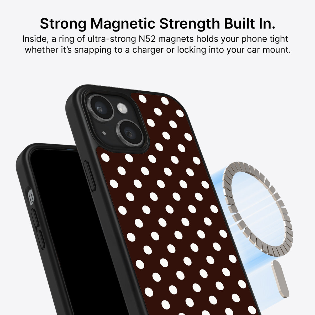 iPhone 15 Plus MagSafe case – Cocoa Confetti design