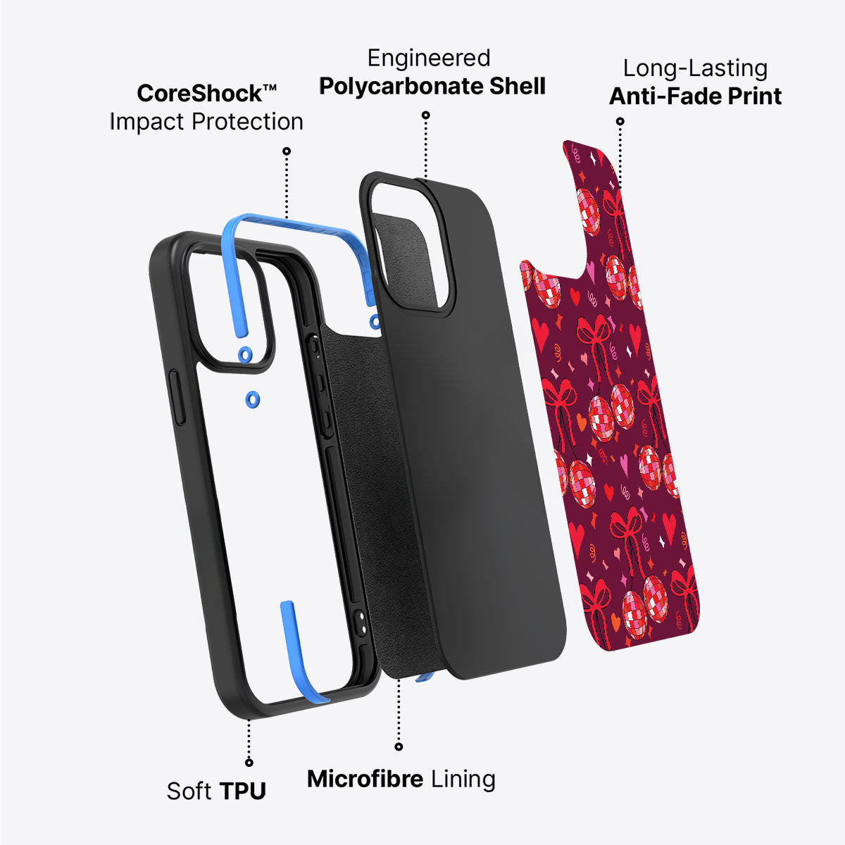 Disco Cherries - iPhone 15 Plus Case #case type_core (non magsafe)