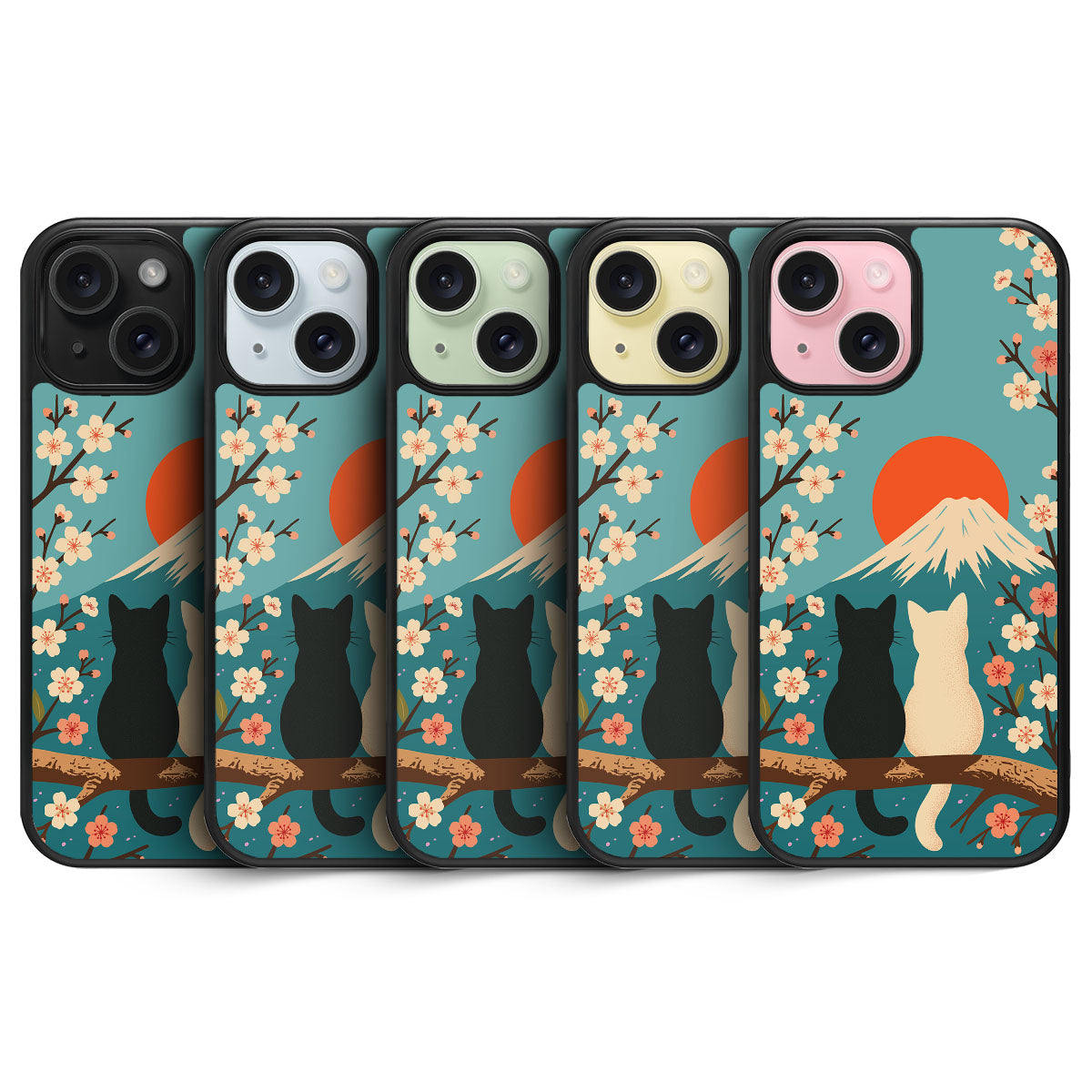 Fuji Cats - iPhone 15 Plus Case #case type_core (magsafe), #case type_core (non magsafe)