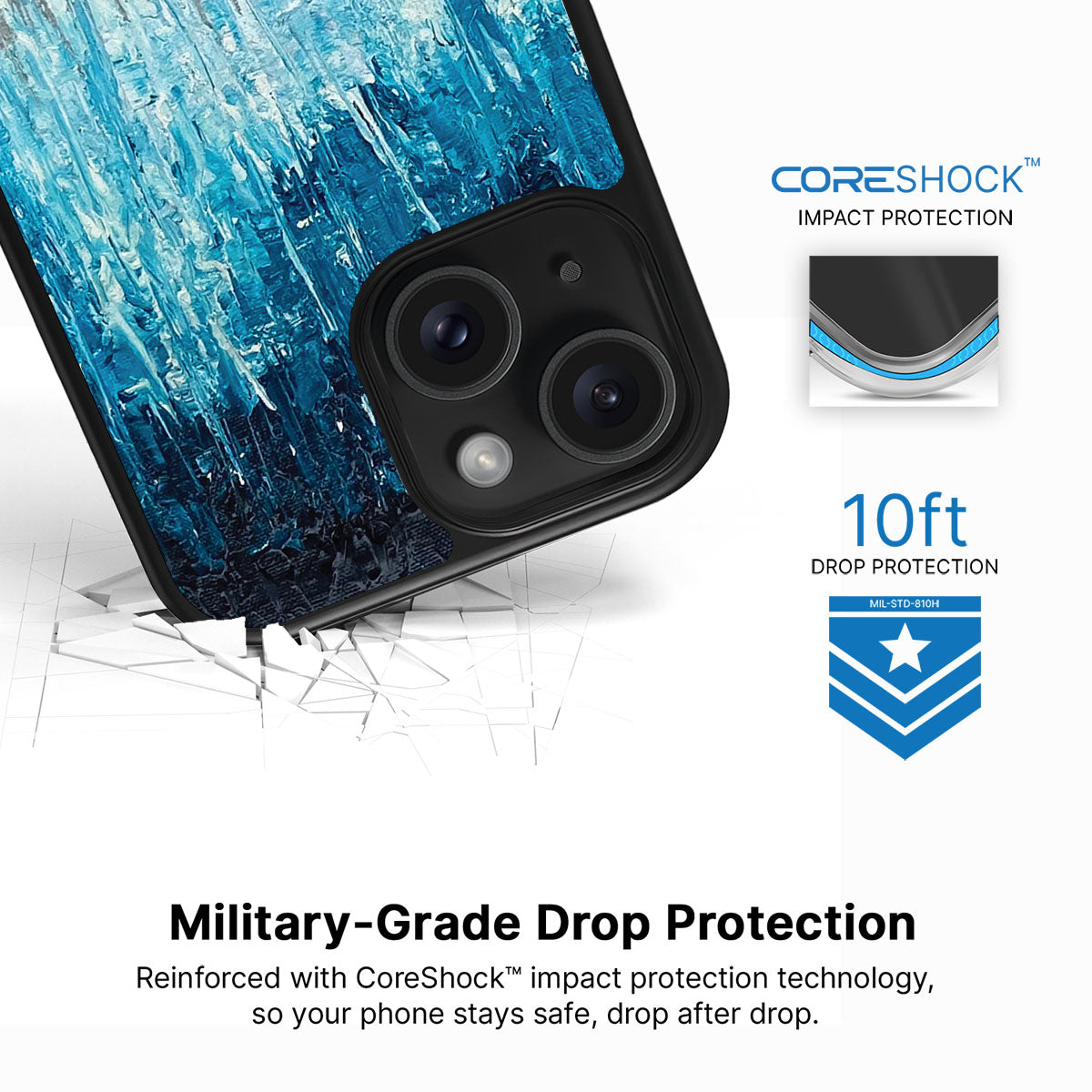 Impasto Tides - iPhone 15 Plus Case #case type_core (magsafe), #case type_core (non magsafe)