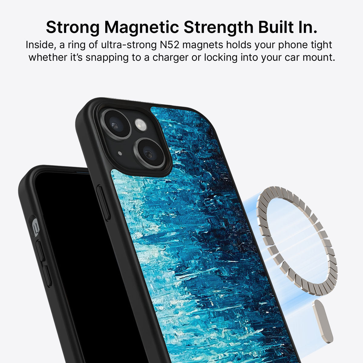 Indigo Impasto - iPhone 15 Plus Case #case type_core (magsafe)