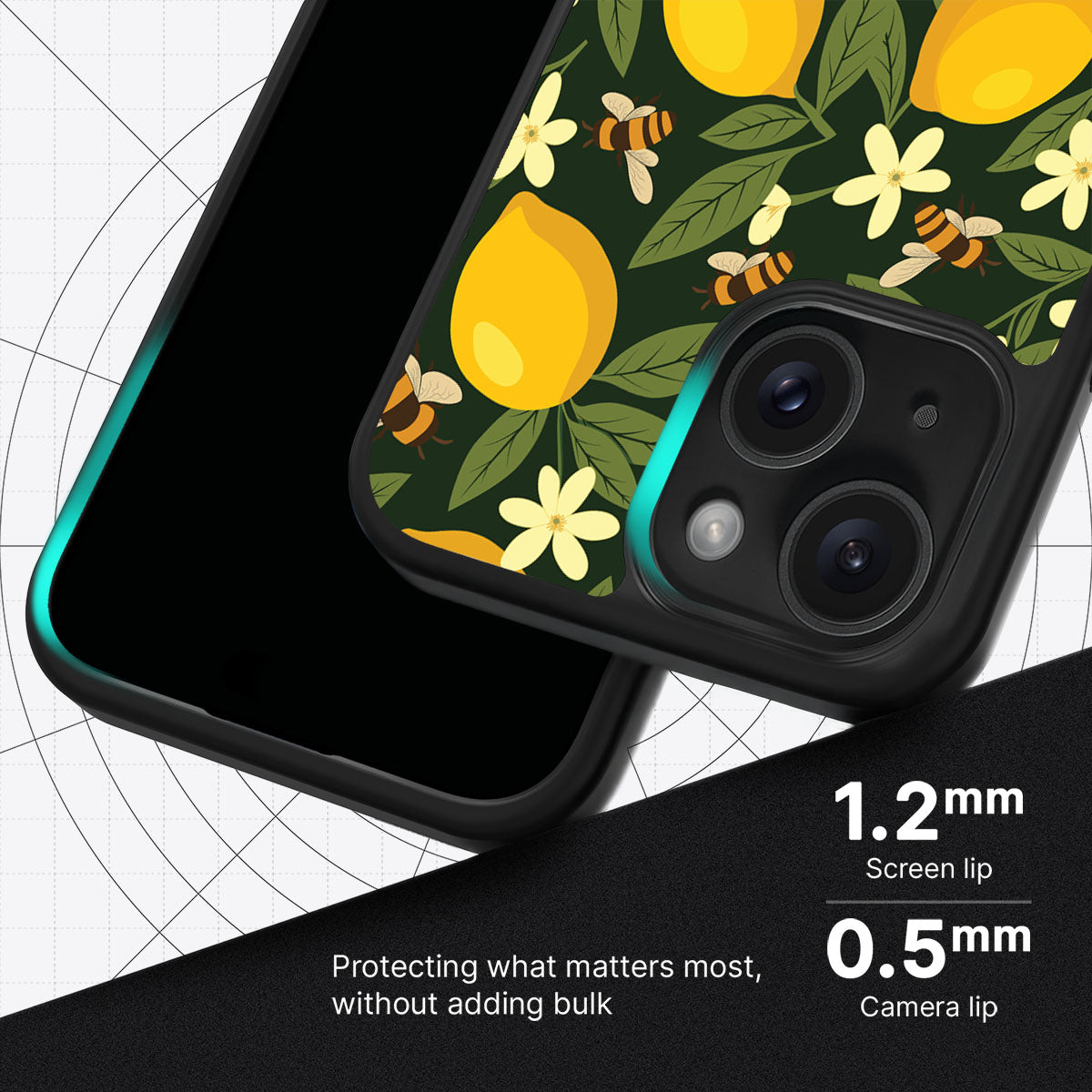 Lemon and Bees - iPhone 15 Plus Case #case type_core (magsafe), #case type_core (non magsafe)