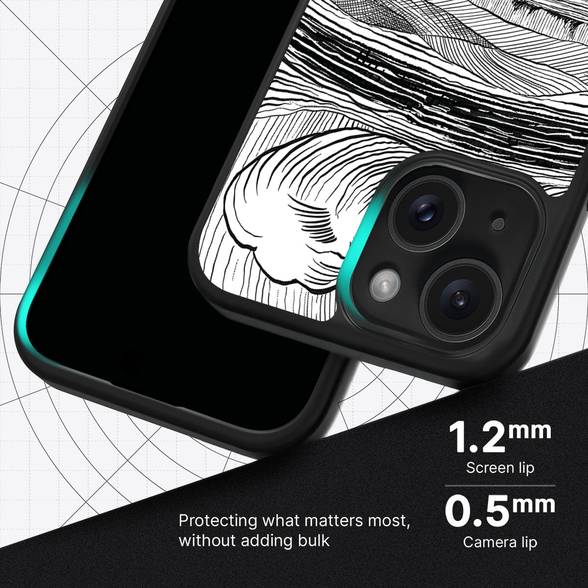 Linear Landscape - iPhone 15 Plus Case #case type_core (magsafe), #case type_core (non magsafe)