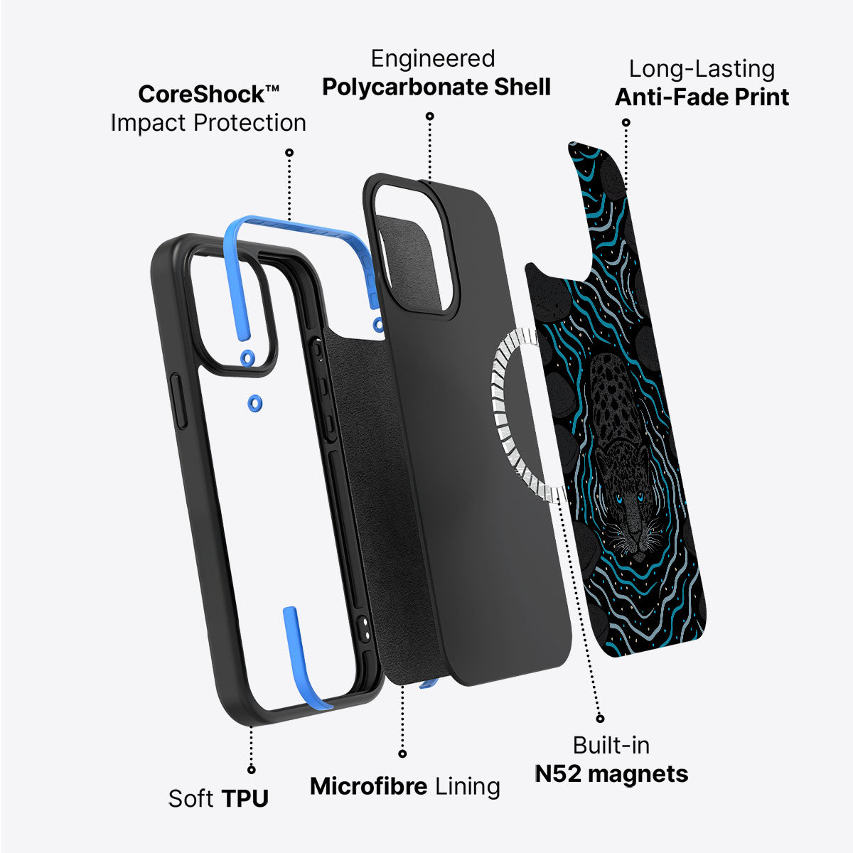 Midnight Panther - iPhone 15 Plus Case #case type_core (magsafe)