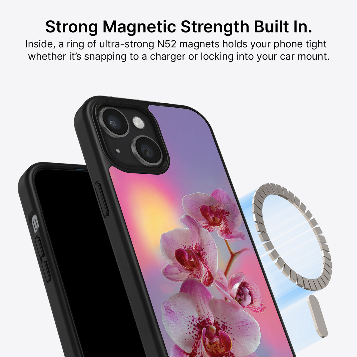 iPhone 15 Plus MagSafe case – Orchid Dream design