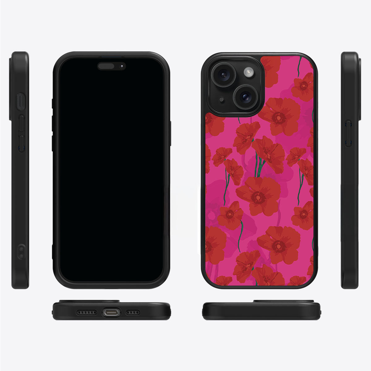 Pink Poppies - iPhone 15 Plus Case #case type_core (magsafe), #case type_core (non magsafe)