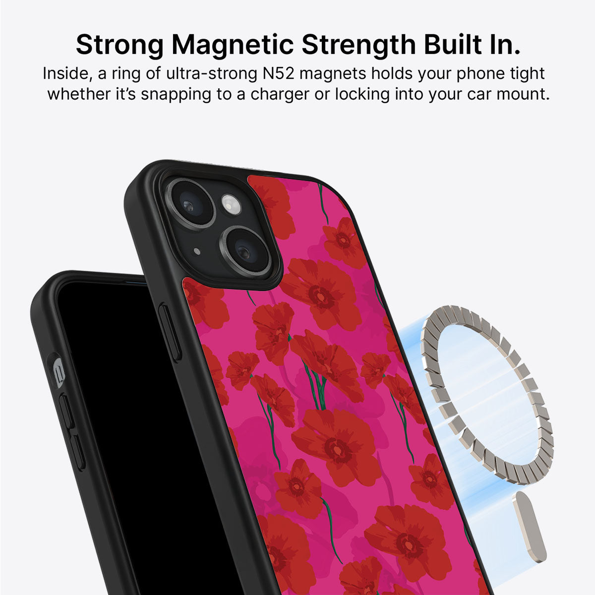 Pink Poppies - iPhone 15 Plus Case #case type_core (magsafe)
