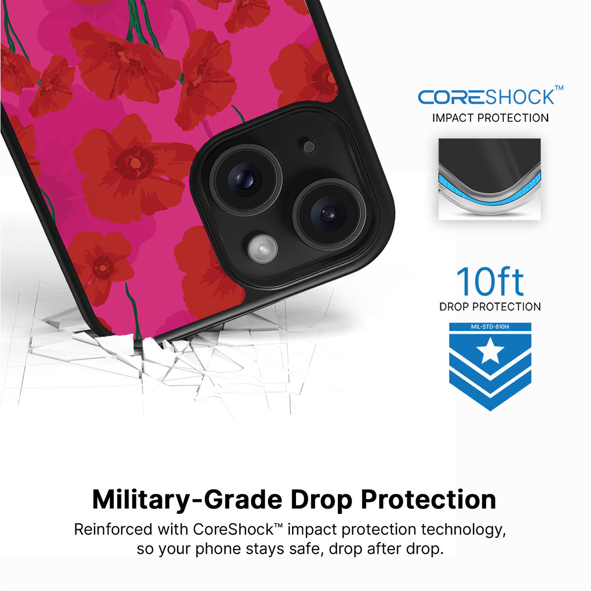 Pink Poppies - iPhone 15 Plus Case #case type_core (magsafe), #case type_core (non magsafe)