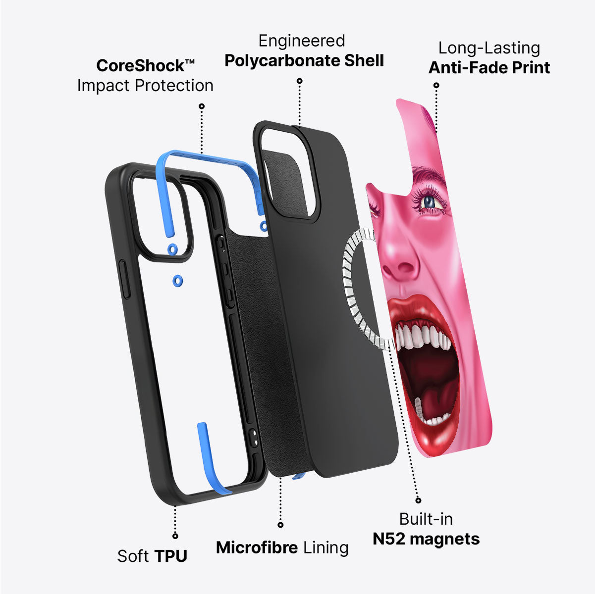 Pink Rage - iPhone 15 Plus Case #case type_core (magsafe)