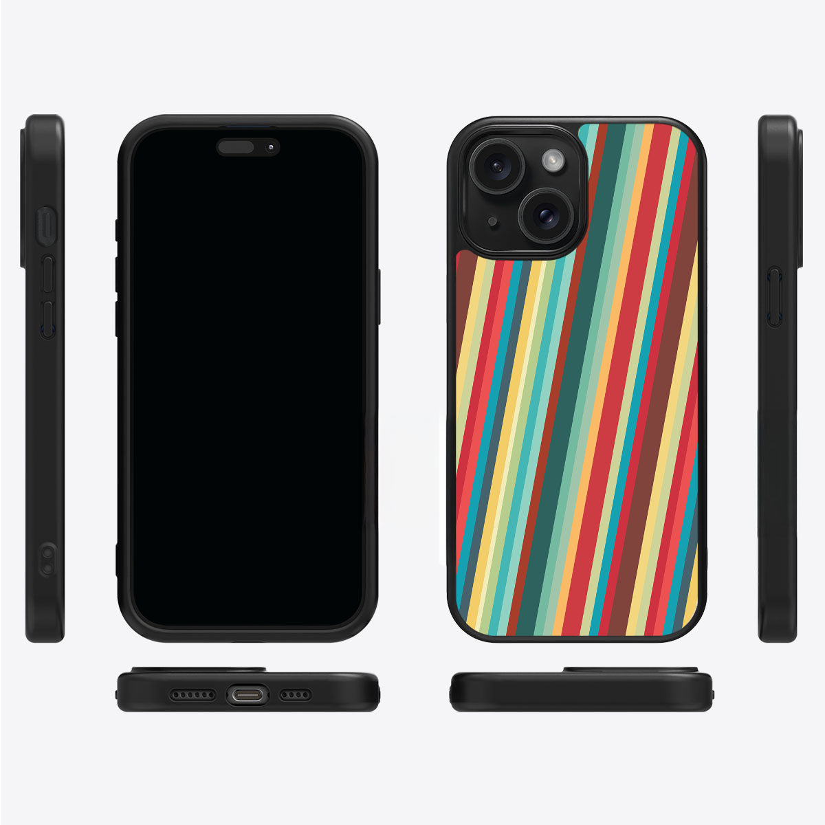 Retro Stripes - iPhone 15 Plus Case #case type_core (magsafe), #case type_core (non magsafe)