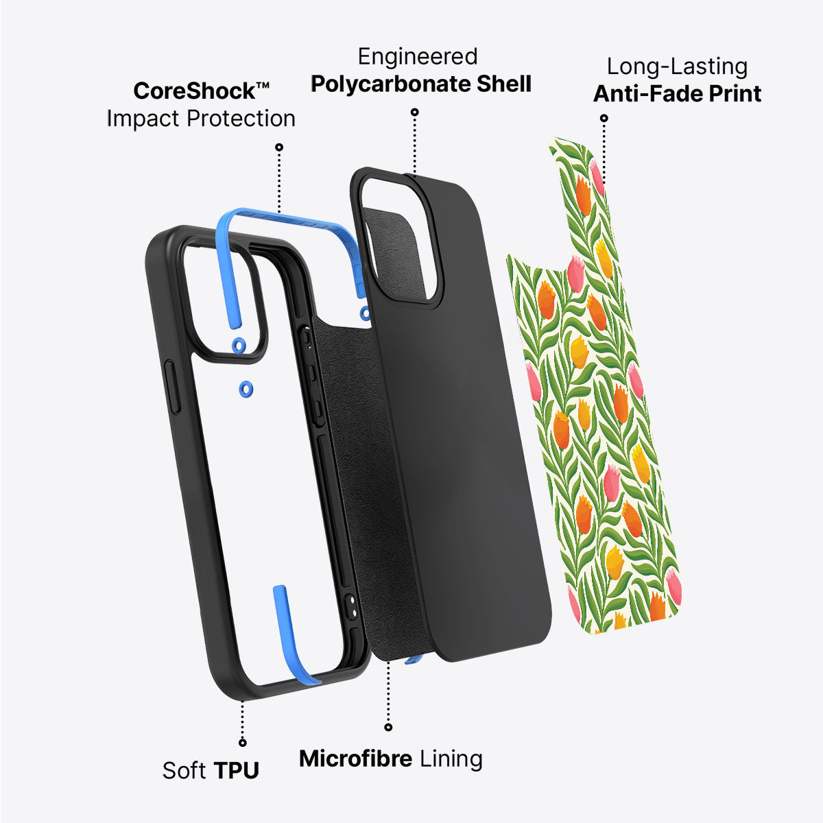 Spring Tulips - iPhone 15 Plus Case #case type_core (non magsafe)