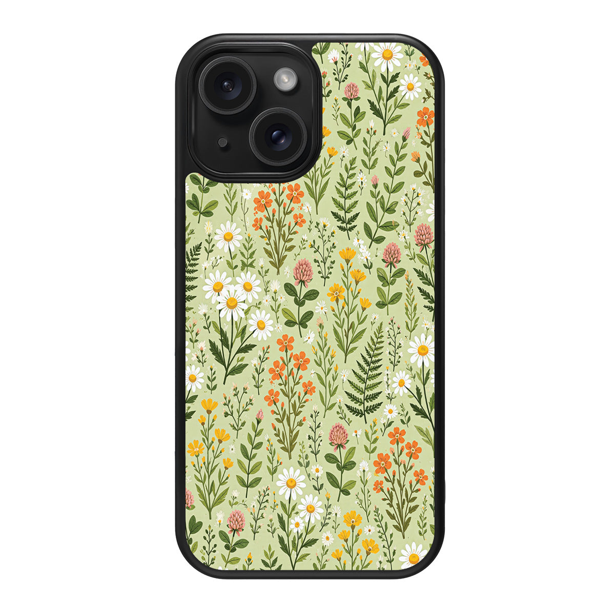 Wildflower Meadow design back view – iPhone 15 Plus case