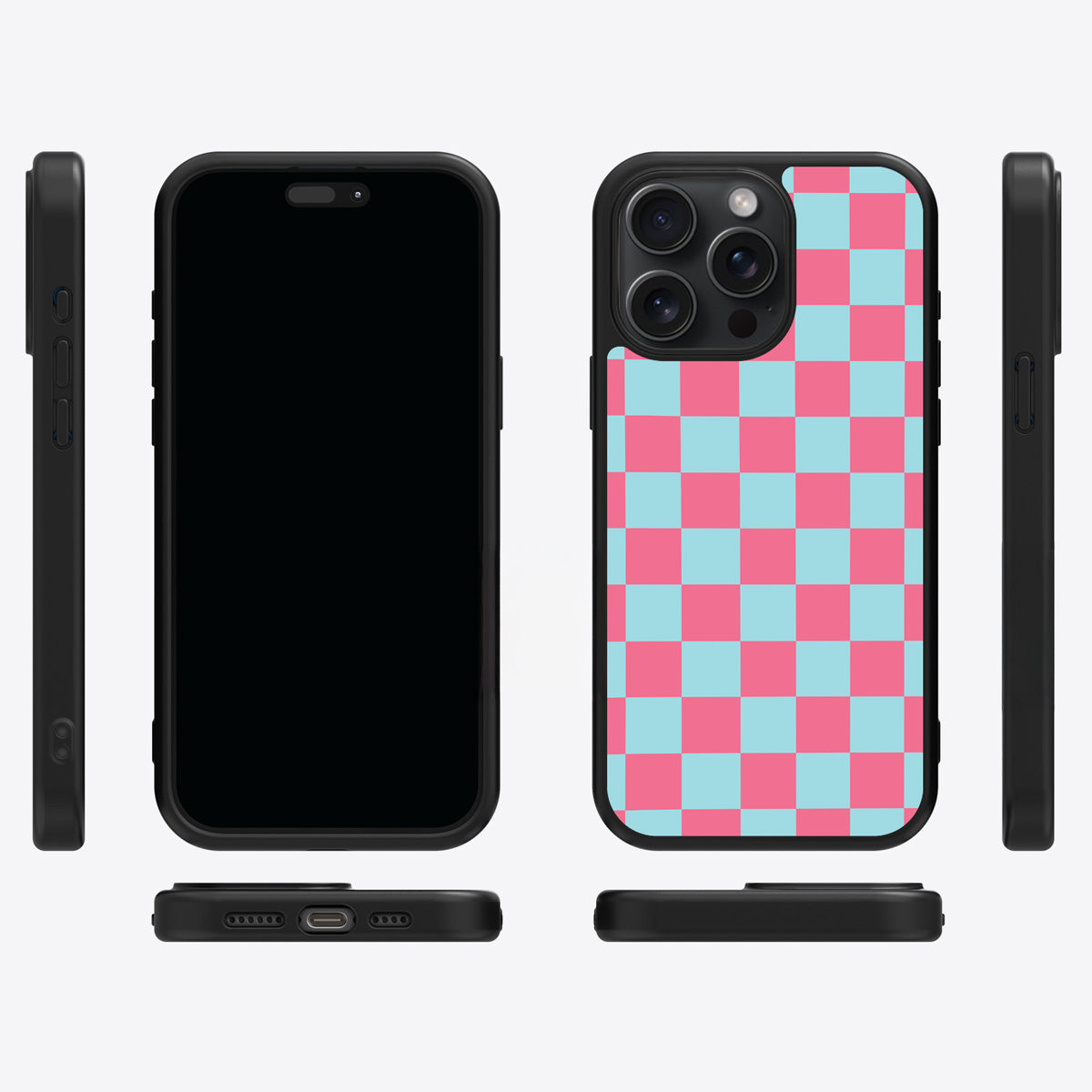 Blue Checkered Designer iPhone 15 Pro Case – Candy Floss | MagSafe — view 7
