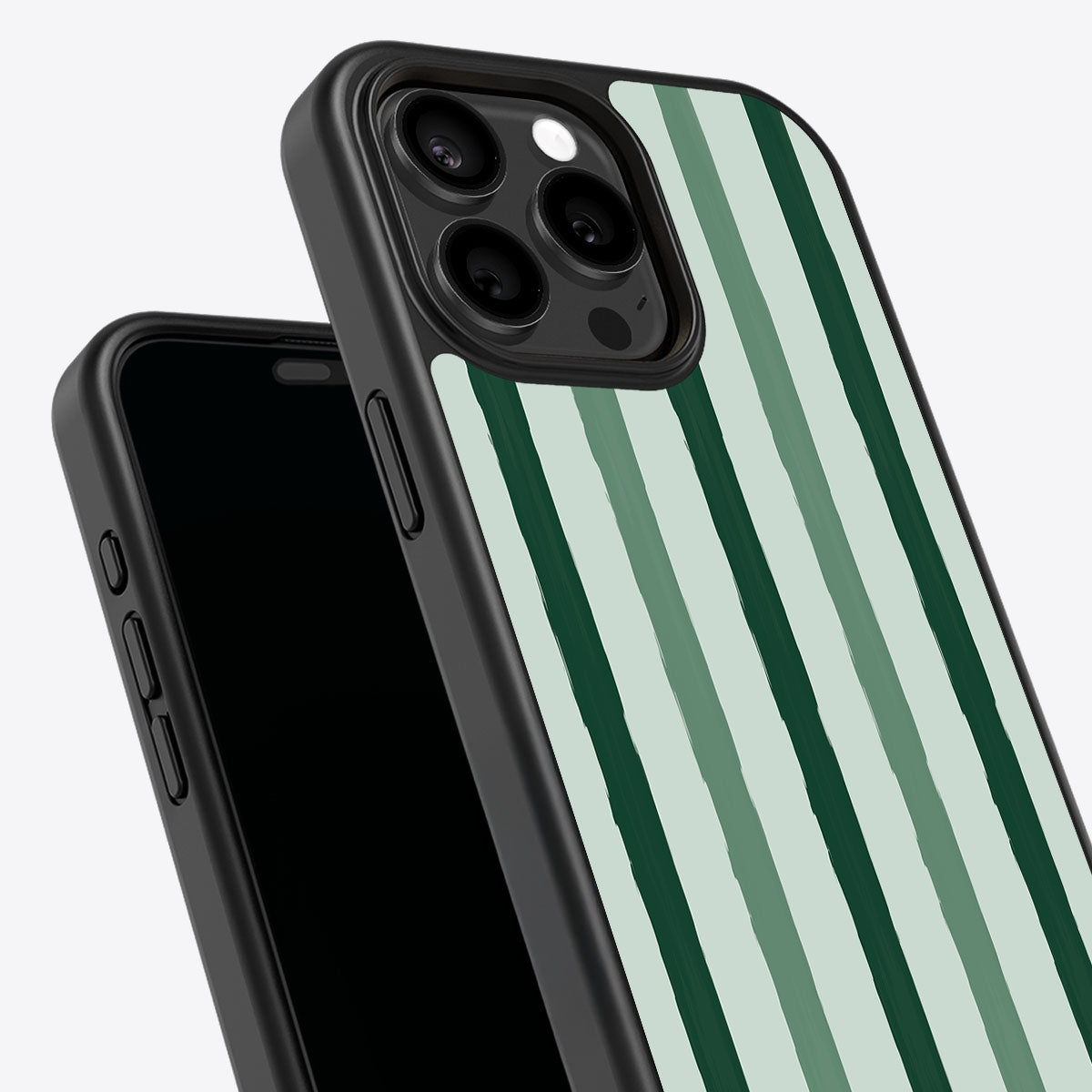 Green Watercolor Stripes - iPhone 15 Pro Case #case type_core (non magsafe)