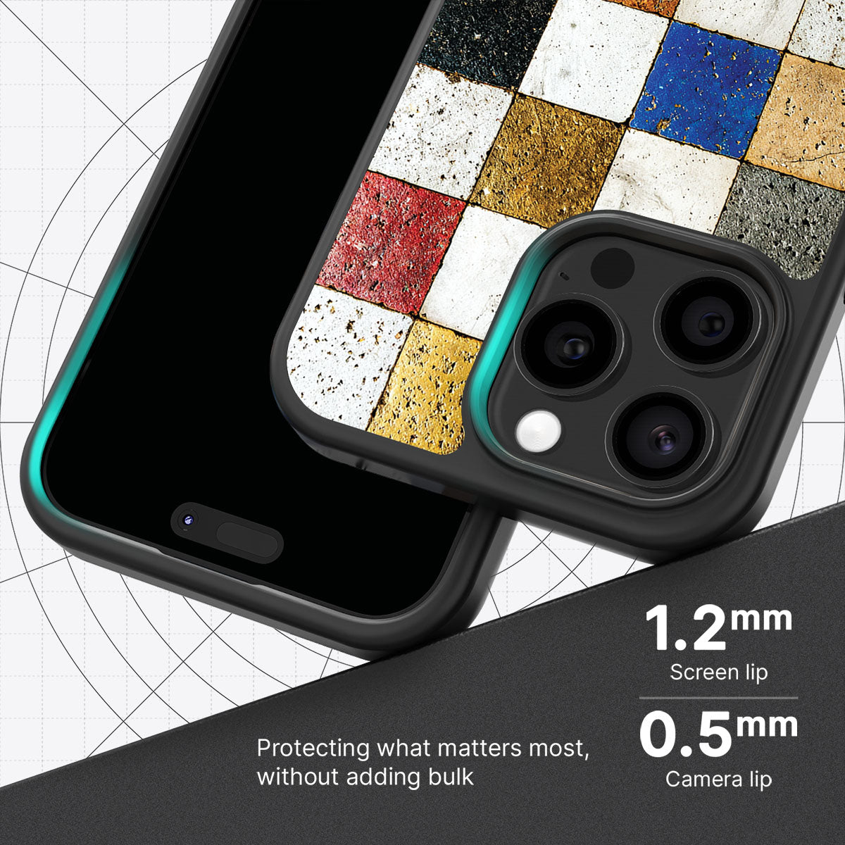 Heritage Mosaic slim iPhone 15 Pro phone case