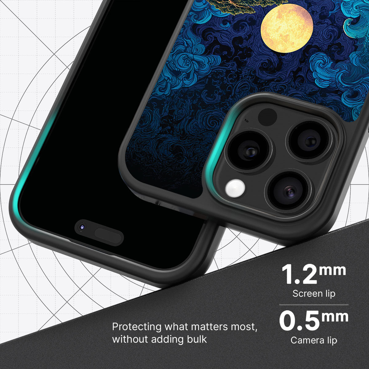 Moonlit Tide - iPhone 15 Pro Case #case type_core (magsafe), #case type_core (non magsafe)