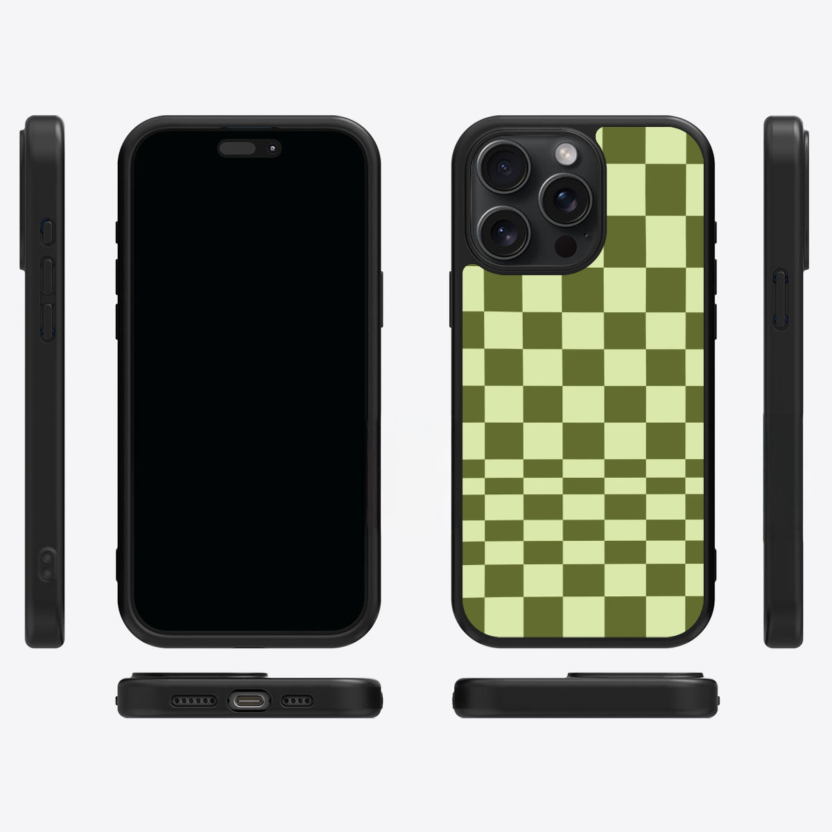 Olive Meadow iPhone 15 Pro case cover – multi-angle view