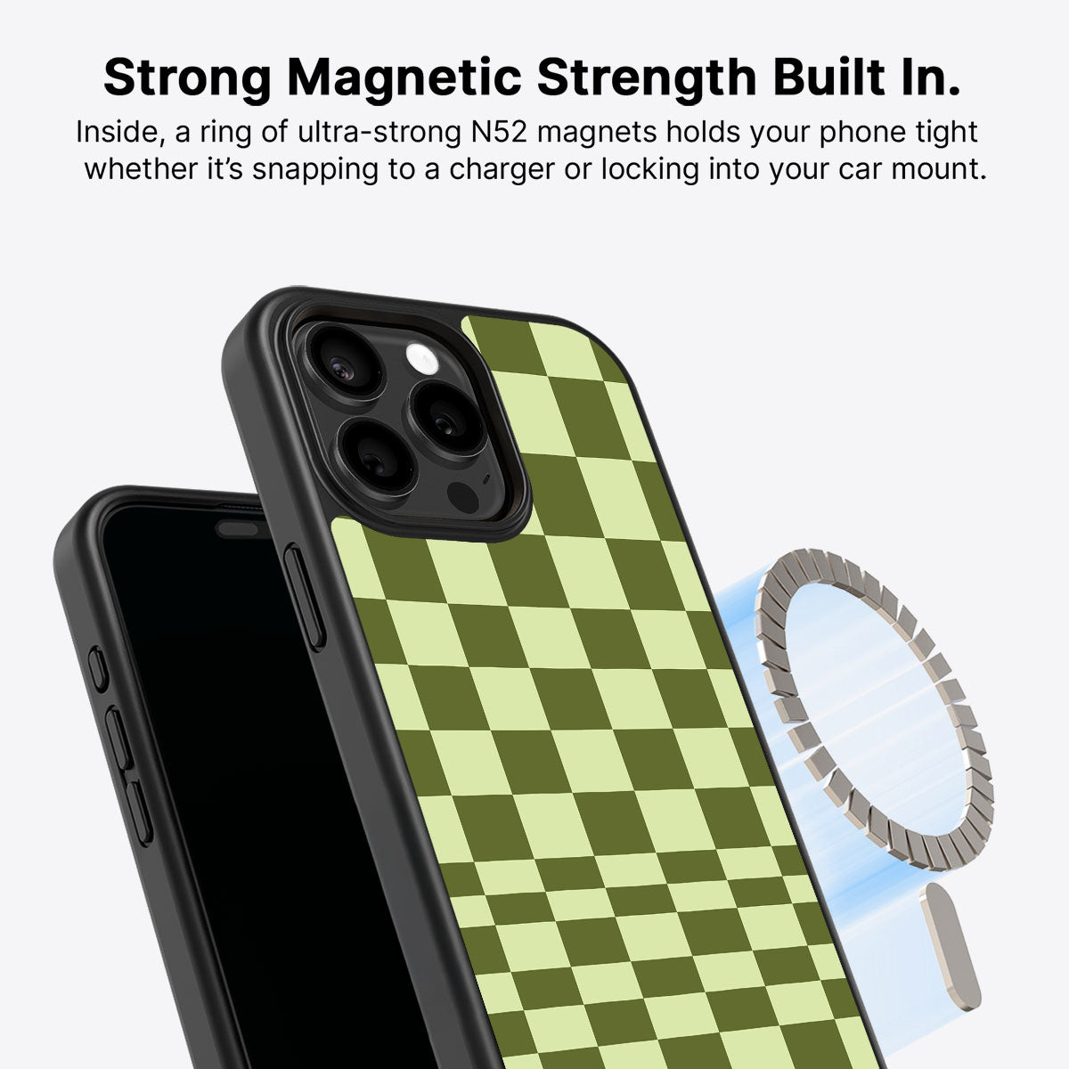 iPhone 15 Pro MagSafe case – Olive Meadow design