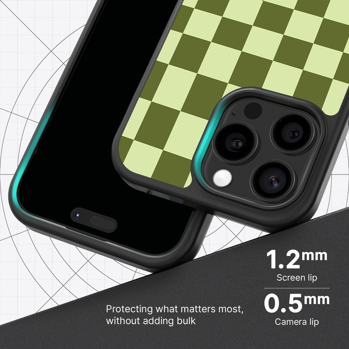 Olive Meadow slim iPhone 15 Pro phone case
