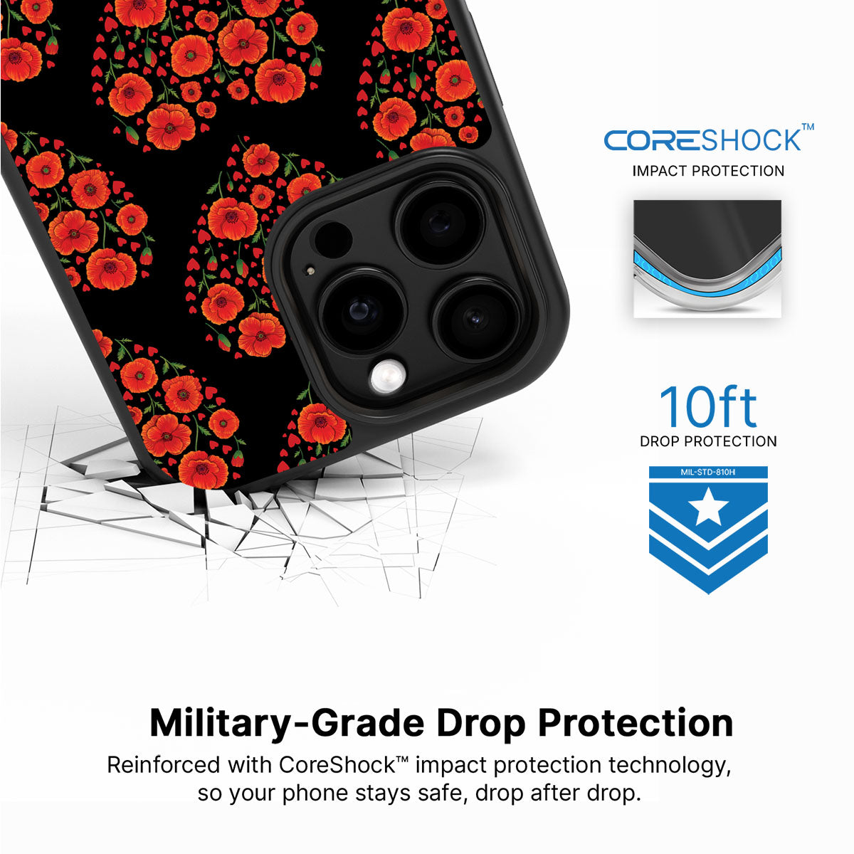 Poppy Heart - iPhone 15 Pro Case #case type_core (magsafe), #case type_core (non magsafe)