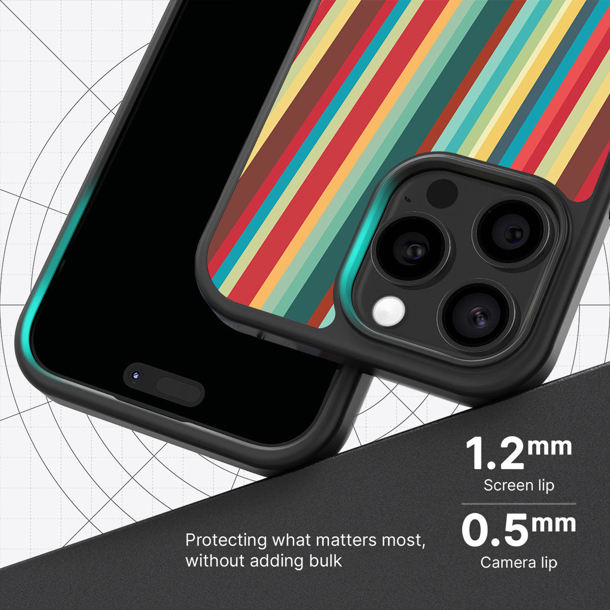 Retro Stripes - iPhone 15 Pro Case #case type_core (magsafe), #case type_core (non magsafe)